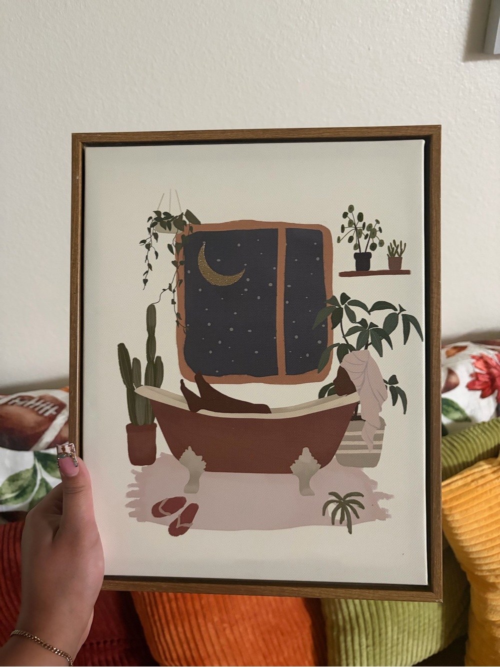 Relaxing Brown Bathtub Wall Art Print